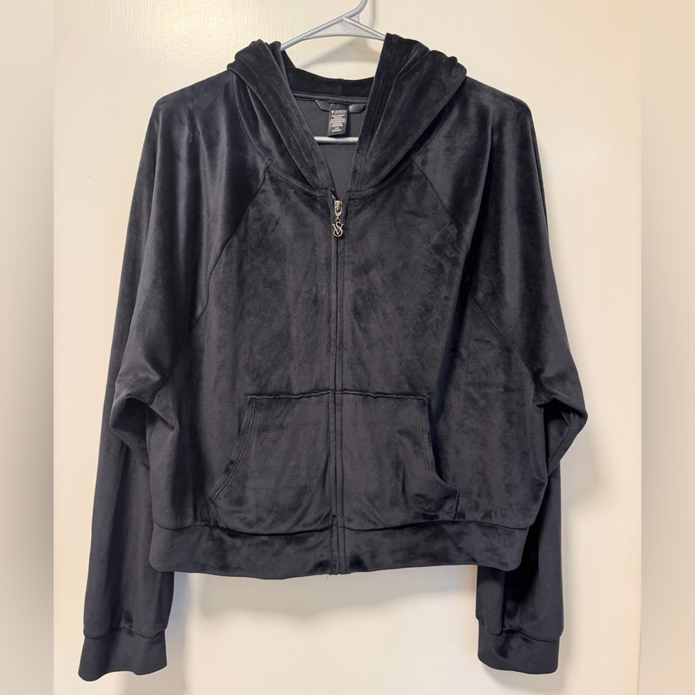 Victoria's Secret Black Velour Jacket